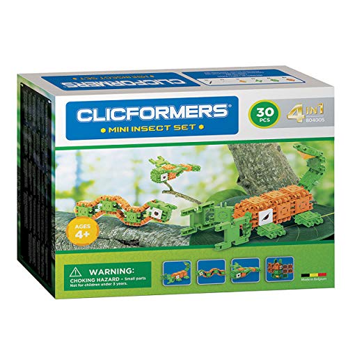 Clicformers 804005 Mini Insecten Set 4in1, 30 dlg, Mehrfarbig von Clicformers
