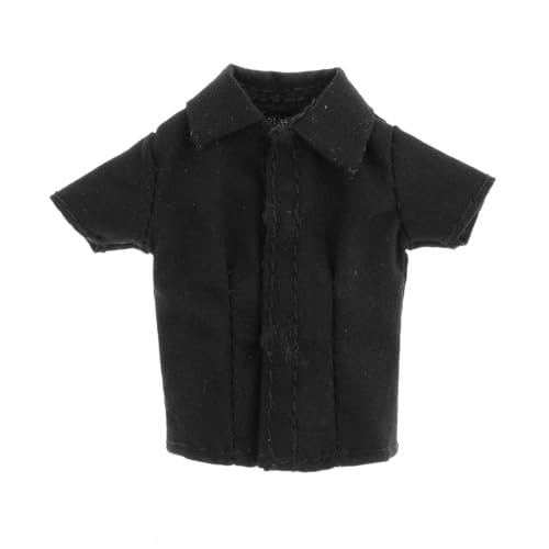 MagiDeal 1/12 Button-Down-Hemd, Cosplay-Zubehör, Outfit, lässige Miniatur-Trendkleidung für 6-Zoll-Actionfiguren, Zubehör, Schwarz MagiDeal 1/12 Button-Down-Hemd, Cosplay-Zubehör, Outfit, lässige Miniatur-Trendkleidung für 6-Zoll-Actionfiguren, Zubehör, Schwarz von MagiDeal