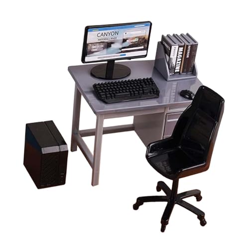 MagiDeal 1/12 Computertisch und Stuhl mit, Modellbau, Miniatur-Spieltisch für Miniaturszene, Mikrolandschaft, Sandtisch, Grau MagiDeal 1/12 Computertisch und Stuhl mit, Modellbau, Miniatur-Spieltisch für Miniaturszene, Mikrolandschaft, Sandtisch, Grau von MagiDeal