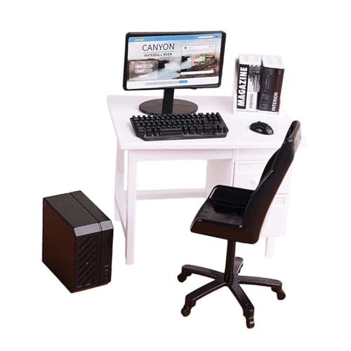 MagiDeal 1/12 Computertisch und Stuhl mit, Modellbau, Miniatur-Spieltisch für Miniaturszene, Mikrolandschaft, Sandtisch, Weiß MagiDeal 1/12 Computertisch und Stuhl mit, Modellbau, Miniatur-Spieltisch für Miniaturszene, Mikrolandschaft, Sandtisch, Weiß von MagiDeal