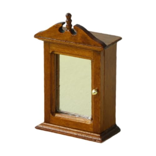 MagiDeal 1/12 Dollhouse Garderobe Mini Garderobe Model Klassische hölzerne simulierte Accessoires tun Spiel Spielzeugmöbelmodell für Mädchen, Walnussholz von MagiDeal
