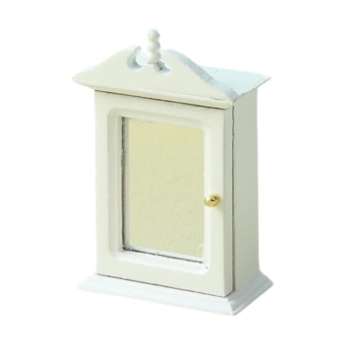 MagiDeal 1/12 Dollhouse Garderobe Mini Garderobe Model Klassische hölzerne simulierte Accessoires tun Spiel Spielzeugmöbelmodell für Mädchen, Weiß von MagiDeal
