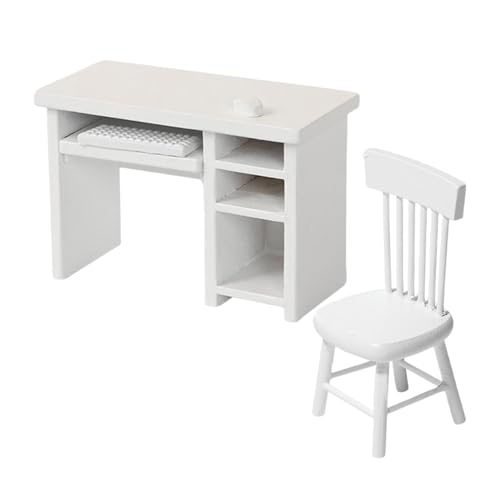 MagiDeal 1/12 Mini-Computertisch und Stuhl, Holz, Bürotisch und Stuhl, Arbeitstisch und Stühle, Modell-Set MagiDeal 1/12 Mini-Computertisch und Stuhl, Holz, Bürotisch und Stuhl, Arbeitstisch und Stühle, Modell-Set von MagiDeal