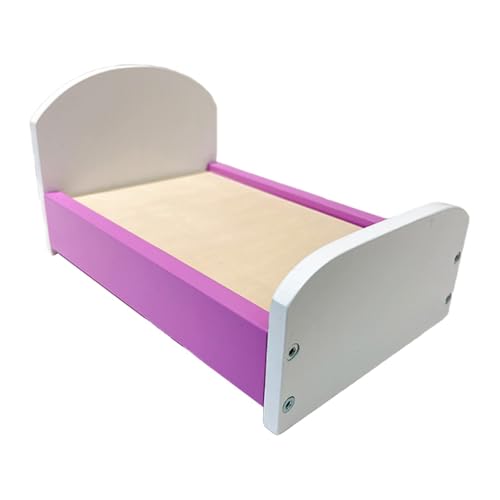 MagiDeal 1/12 Skala Dollhouse Bettdekoration Accessoire Simulation DIY BRÜFUNGEN Miniatur FÜNFEN EINZELBETTE FÜR DIORAMAME -Dekoration ACCS, Lila von MagiDeal