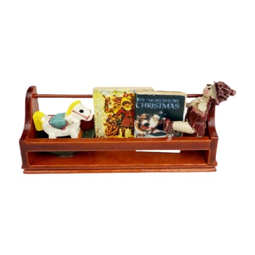 MagiDeal 1/12 Skala Dollhouse Möbel Holzregal Ornamente tun Spiele Requisiten Buchregal Mini Display Regal für Flur Wohnzimmer von MagiDeal