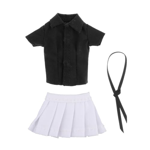 MagiDeal 1/12 weibliche Figur Kleidung Outfit Kurzer Rock Hemd mit Krawatte Modische Miniatur-Actionfiguren Kleidung für 6'' Actionfiguren, Schwarzes Hemd MagiDeal 1/12 weibliche Figur Kleidung Outfit Kurzer Rock Hemd mit Krawatte Modische Miniatur-Actionfiguren Kleidung für 6'' Actionfiguren, Schwarzes Hemd von MagiDeal