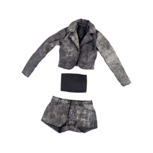 MagiDeal 1/6 Kurzjacke, Shorts und Tube -Top Set für figurkörper stilvolle tragbare Accessoires Bequeme Mini -Kleidung Doll Kleidung, Schwarzgrau MagiDeal 1/6 Kurzjacke, Shorts und Tube -Top Set für figurkörper stilvolle tragbare Accessoires Bequeme Mini -Kleidung Doll Kleidung, Schwarzgrau von MagiDeal