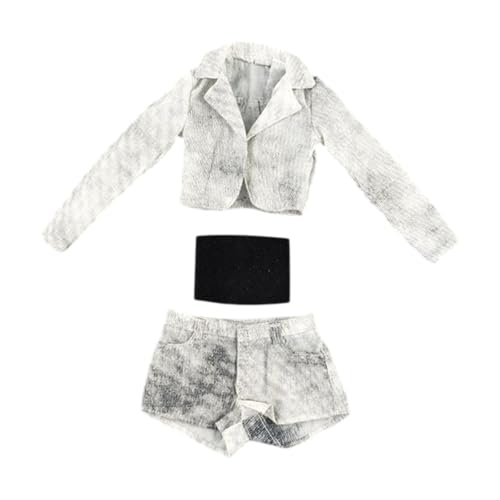 MagiDeal 1/6 Kurzjacke, Shorts und Tube -Top Set für figurkörper stilvolle tragbare Accessoires Bequeme Mini -Kleidung Doll Kleidung, Weiß Schwarz MagiDeal 1/6 Kurzjacke, Shorts und Tube -Top Set für figurkörper stilvolle tragbare Accessoires Bequeme Mini -Kleidung Doll Kleidung, Weiß Schwarz von MagiDeal