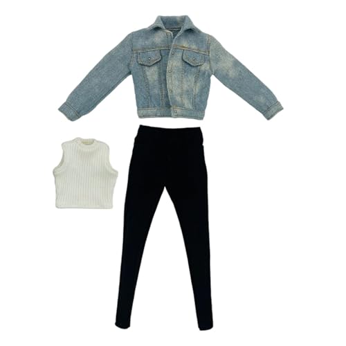 MagiDeal 1: 6 weibliche Puppe Jean Jacke Action Figur Klassische Cosplay Mini Puppe Casual Clothes für 12 -Zoll -BJD -Puppenfigur Kostüm, Blau von MagiDeal