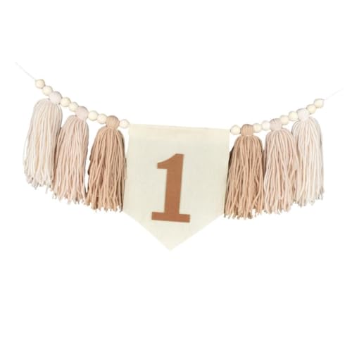 MagiDeal 1. Geburtstag Hochstuhl Banner Geburtstag Baby Quasten Garland Foto Prop Boho Holzperle Quaste Tassel 1. Geburtstag Banner für Party, Braun MagiDeal 1. Geburtstag Hochstuhl Banner Geburtstag Baby Quasten Garland Foto Prop Boho Holzperle Quaste Tassel 1. Geburtstag Banner für Party, Braun von MagiDeal