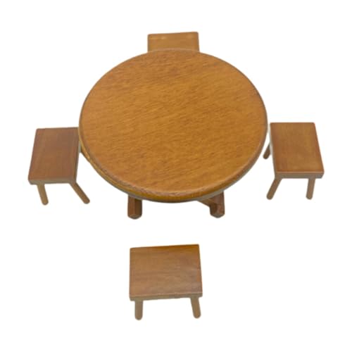 MagiDeal 1:12 Holz Esstisch Stuhl Modell Set Jungen Mädchen Simulation Puppenhaus Dekor Tisch Stühle für Feengarten Dekor, Kaffee MagiDeal 1:12 Holz Esstisch Stuhl Modell Set Jungen Mädchen Simulation Puppenhaus Dekor Tisch Stühle für Feengarten Dekor, Kaffee von MagiDeal