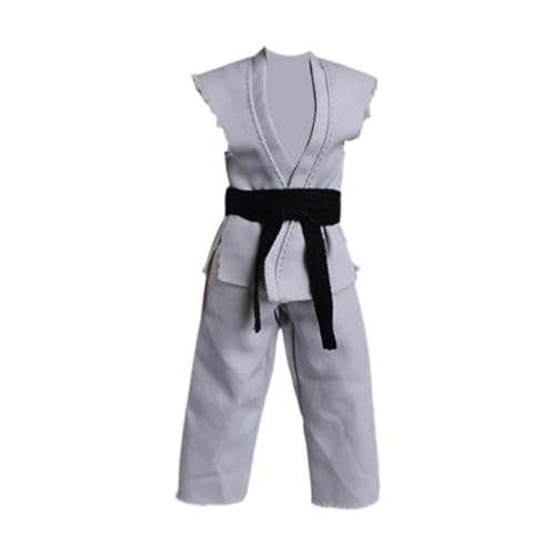 MagiDeal 1:12 Skala -Aktionsfiguren Samurai Kimono Outfits Puppendekor Kinder Erwachsene Geschenke Weichmodell Doll Kleidung 6 "Figuren Judo Uniform, Grau von MagiDeal