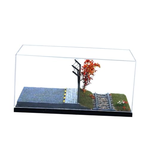 MagiDeal 1:64 Eisenbahnlandschaftsmodell Mikrolandschaft DIY Hobby Handwerk Layout Spielzeug Architektur Simulation Zuglandschaftszubehör Diorama von MagiDeal