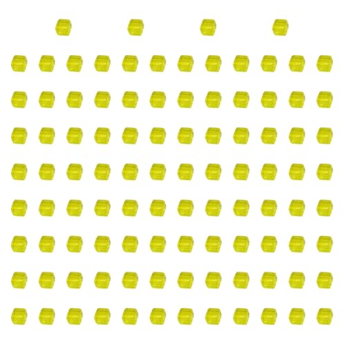 MagiDeal 100x Acryl Würfel Würfel Blank Pädagogisches 1 cm Sensorischen Training Spielzeug Bausteine für Häuser Kreativität Vorschule, Gelb von MagiDeal