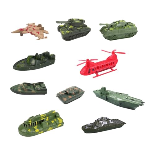 MagiDeal 10pcs Spielzeugmodellschiff mit kleinem Model Kampfflugzeugschiff Spielzeugmodellschiffs Kit für Kinder Erwachsene Kinder von MagiDeal