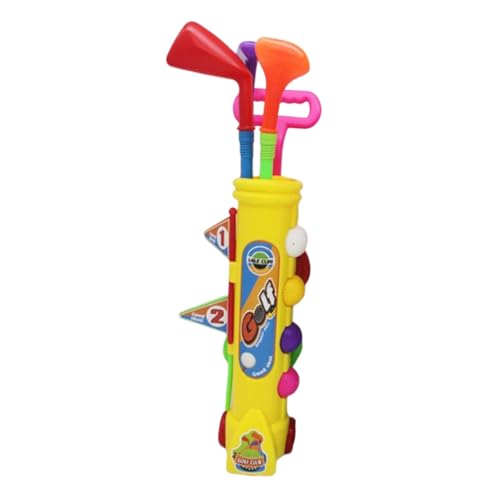 MagiDeal 12PCS Kids Golf Game Play Set und nummerierte Flaggenübungen, Gartenspiel mit Balls Golf Club für Kinder Geschenk, Gelb von MagiDeal
