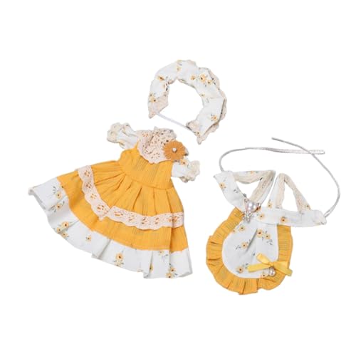 MagiDeal 2 Stück 1/6 Puppenprinzessinnenkleid Kostümzubehör Adorable Collection Ersatz Cosplay-Kleid für 11,81 Zoll Actionfigur, Gelb von MagiDeal