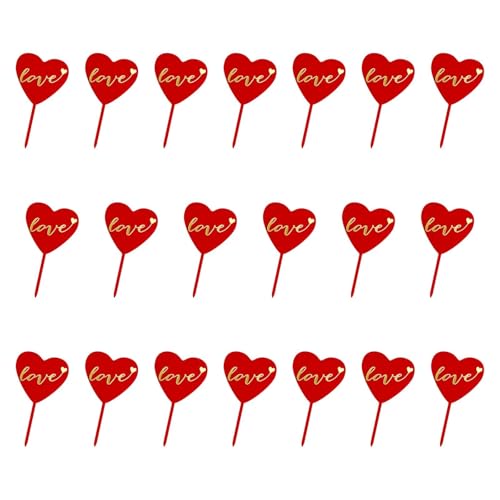 MagiDeal 20x Cake Topper Cupcake Pick Tortenaufsatz DIY Herzform Torteneinsätze Tortendeko für Geburtstag Babyparty Weihnachtsfeier, Rotes Gold MagiDeal 20x Cake Topper Cupcake Pick Tortenaufsatz DIY Herzform Torteneinsätze Tortendeko für Geburtstag Babyparty Weihnachtsfeier, Rotes Gold von MagiDeal