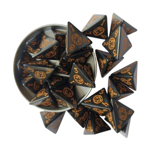 MagiDeal 25x Acrylic D4 Dices Mehrseitige Dices Polyedrale Zices Set 4 -seitig -Spiele -Spieler für Mathematikunterrichtszubehör -Accessoires, Schwarz von MagiDeal