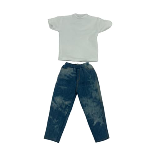 MagiDeal 2X 1/6 Herrenfigur T-Shirt und Jeans-Kleidungsstück, handgefertigtes Puppenkleidungskostüm für 12-Zoll-männliche Figur, Puppenmodellzubehör MagiDeal 2X 1/6 Herrenfigur T-Shirt und Jeans-Kleidungsstück, handgefertigtes Puppenkleidungskostüm für 12-Zoll-männliche Figur, Puppenmodellzubehör von MagiDeal