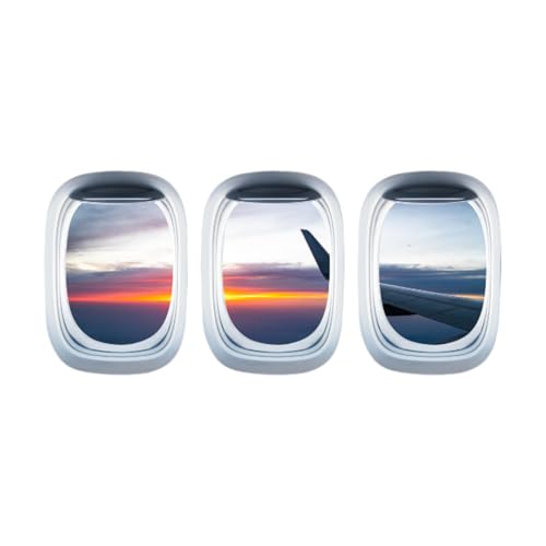 MagiDeal 3 Stück Flugzeug-Fensteraufkleber, Flugzeugflügel-Aufkleber, Moderne Dekoration, Wandaufkleber, PVC-Tapete für Wohnzimmer, Badezimmer, Tagesanbruch MagiDeal 3 Stück Flugzeug-Fensteraufkleber, Flugzeugflügel-Aufkleber, Moderne Dekoration, Wandaufkleber, PVC-Tapete für Wohnzimmer, Badezimmer, Tagesanbruch von MagiDeal