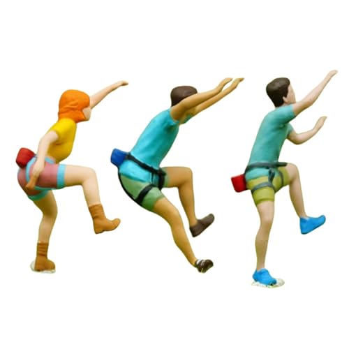 MagiDeal 3 Stück Miniaturfiguren Im Maßstab 1:87, Miniatur Szenenfiguren, Klettern von MagiDeal