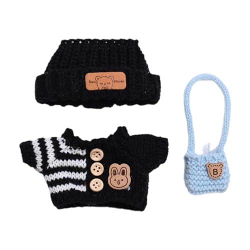 MagiDeal 3 x Puppen-Pullover und Hut-Taschen-Outfits, Zubehör für 15–17 cm große Puppen, verkleiden Geburtstagsgeschenke von MagiDeal