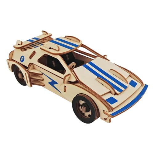 MagiDeal 3D-Puzzles, Modellauto-Set, Holzmodellbausätze, verbessern die Koordination, tragbares Holzauto-Bauspielzeug für Partyzubehör, Kinder von MagiDeal