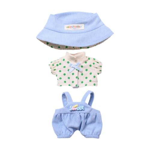 MagiDeal 3X Puppen-Hosenträgerhose mit T-Shirt-Mütze für 15–17 cm große Puppen, Blau MagiDeal 3X Puppen-Hosenträgerhose mit T-Shirt-Mütze für 15–17 cm große Puppen, Blau von MagiDeal