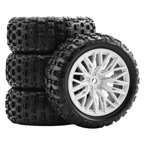 MagiDeal 4 Stücke 1/18 RC -Auto Reifen Upgrade DIY -Montage -Modifikation RC Ersatzteile Austausch für Typhon Truck Crawler, Weiß von MagiDeal