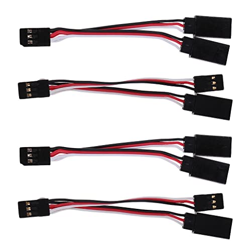 MagiDeal 4X Y Kabelbaum Männlich Weiblich Stecker 2 in 1 Konvertierkabel für JR Servo, Rot und Schwarz, 100mm von MagiDeal