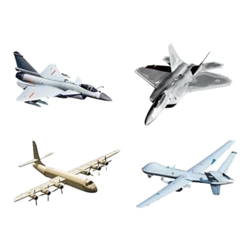 MagiDeal 4pcs Flugzeugmodell Kampfflugzeugmodelle Interaktive Toy Tischdekor Kollektion Orament Compact 4D Rätsel Klassische Flugzeuge von MagiDeal