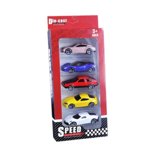 MagiDeal 5 Stück Druckgussautos, Spielzeug Push and, Tragbare Druckguss Rennwagen Zum Sammeln Im Taschenformat für Partygeschenke, Festivals Und Reise, Style A von MagiDeal