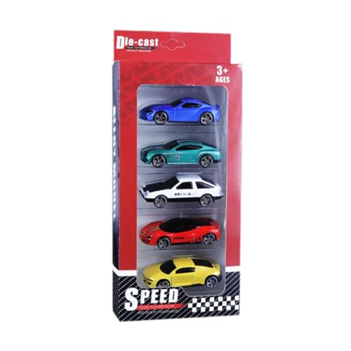 MagiDeal 5 Stück Druckgussautos, Spielzeug Push and, Tragbare Druckguss Rennwagen Zum Sammeln Im Taschenformat für Partygeschenke, Festivals Und Reise, Style B von MagiDeal