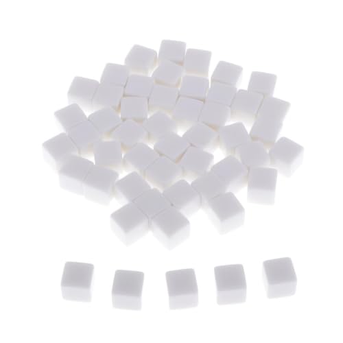 MagiDeal 50er Pack Weiß Kunststoff Würfel Blöcken Set Blankowürfel Perfekt für von MagiDeal
