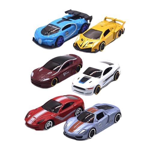 MagiDeal 6 Stück Rennwagen für Jungen, Legierung, Spielzeugfahrzeug, Geburtstagsgeschenk, Kinderspielzeugauto, 1:64, Modellauto für Kinder, Erwachsene ab 3, D MagiDeal 6 Stück Rennwagen für Jungen, Legierung, Spielzeugfahrzeug, Geburtstagsgeschenk, Kinderspielzeugauto, 1:64, Modellauto für Kinder, Erwachsene ab 3, D von MagiDeal