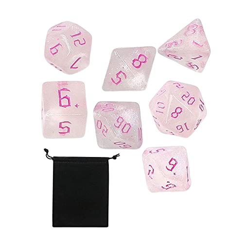 MagiDeal 7 Teiliges Polyedrisches Würfel Set, Tischspiel Würfel für Rollenspiele, Familientreffen, Partybevorzugungen, Rosa von MagiDeal