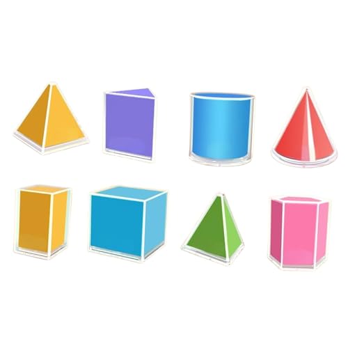 MagiDeal 8 Stück Faltbare geometrische Formen, 3D-geometrische Körper, Schulbedarf, Lernspielzeug für Grundschulkinder von MagiDeal