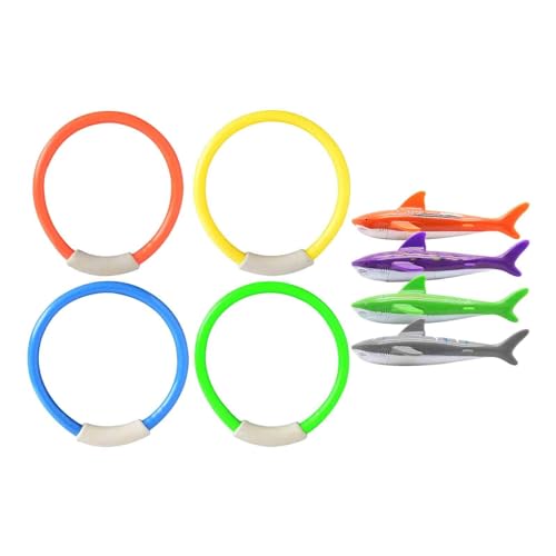 MagiDeal 8 Stück Fischringspielzeug Unterwasserringe Wassersportzubehör Schwimmbadspielzeug für Wasserübungen Mädchen Kinder Kinder, Stil c, 13x4cm von MagiDeal