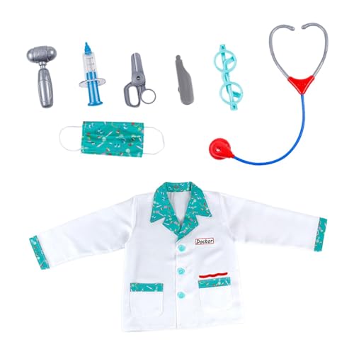 MagiDeal Ärzte verkleiden Outfit-Set, Arztkostüm für Kinder, Rollenspiel für Kinder, Halloween-Rollenspiel für interaktive Spielzeug-Bühnenshow von MagiDeal