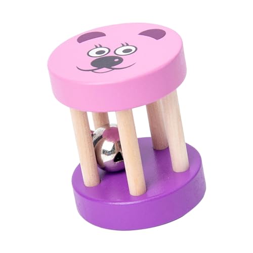 MagiDeal Baby-Rollerrassel aus Holz, Montessori-Sensorspielzeug, Glatte Oberfläche für Babys im Alter von 6–12 Monaten, entwickelt motorische Fähigkeiten, violett von MagiDeal