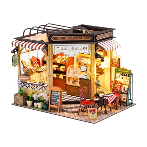 MagiDeal Bäckerei-Shop-Puppenhaus-Miniatur mit Möbeln, handgefertigt, kompakt, dekorativ, Eckzimmer-Box, DIY-Holzhaus für Kinder und Erwachsene MagiDeal Bäckerei-Shop-Puppenhaus-Miniatur mit Möbeln, handgefertigt, kompakt, dekorativ, Eckzimmer-Box, DIY-Holzhaus für Kinder und Erwachsene von MagiDeal
