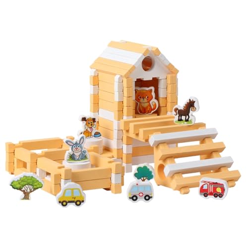 MagiDeal Bausteine-Set, DIY-Holzhaus, Eltern-Kind-Interaktion, Konstruktionsgebäude für Erwachsene, Alter 3 4 5 6 Jahre, MagiDeal Bausteine-Set, DIY-Holzhaus, Eltern-Kind-Interaktion, Konstruktionsgebäude für Erwachsene, Alter 3 4 5 6 Jahre, von MagiDeal