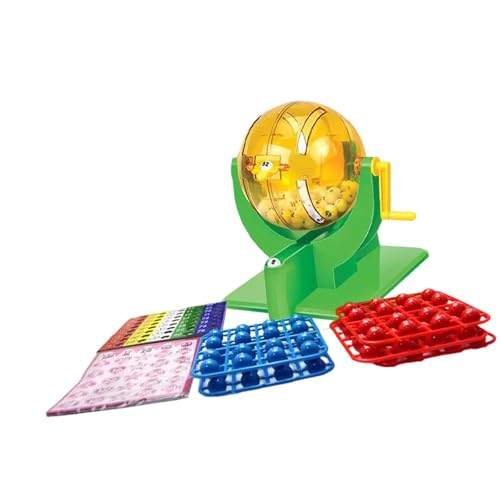 MagiDeal Bingo Game Set Lotto -Spiel mit Lotterie Zahlen Bälle Kompakt Praktische multifunktionale stabile Lotteriemaschine für Schlafzimmer, Doppelfarbbälle von MagiDeal
