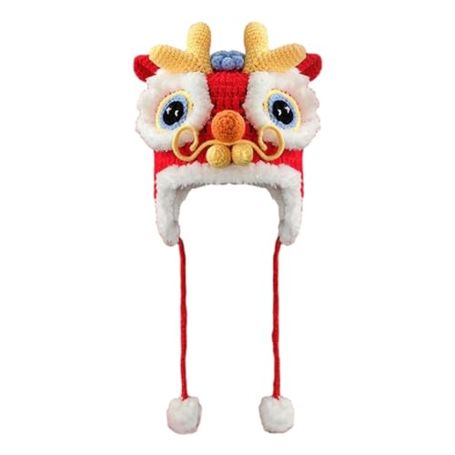 MagiDeal Chinesischer Drachenhut, Tierhut, lustiger dekorativer Kopfschmuck, Foto-Requisiten, warme Wintermütze, Kopfbedeckung für Kostüm-Halloween-Party, Säugling von MagiDeal