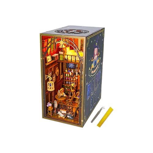 MagiDeal DIY Buchstützen-Kits Puppenhaus Buchstütze Bücherregal Einsatz Dekor Alley 3D Holzpuzzle Buchstütze für Zuhause Wohnzimmer Dekorationen von MagiDeal