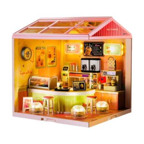 MagiDeal DIY Dull House mit Möbeln handgefertigt winzige Hausspielzeug Dekoration Machen Kits für Teenager Freunde, Milchteeladen MagiDeal DIY Dull House mit Möbeln handgefertigt winzige Hausspielzeug Dekoration Machen Kits für Teenager Freunde, Milchteeladen von MagiDeal