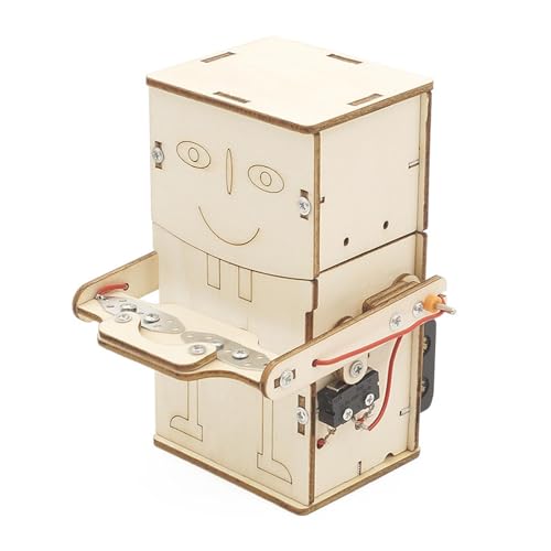 MagiDeal DIY Holz-Wissenschaftsexperiment-Sets, lustig, Geld Essen, Roboter, 3D-Rätsel, frühpädagogisch, für Klassenzimmer-Projekte, Familienspielzeug von MagiDeal