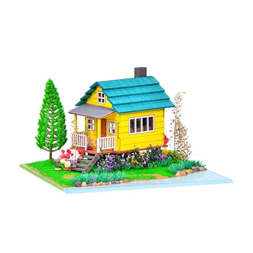 MagiDeal DIY Miniatur-Bausätze aus Holz, handgefertigt, kleines Haus, Spielzeug, Ausstellungsornamente, Puppenhaus, handgefertigtes Spielzeug für von MagiDeal