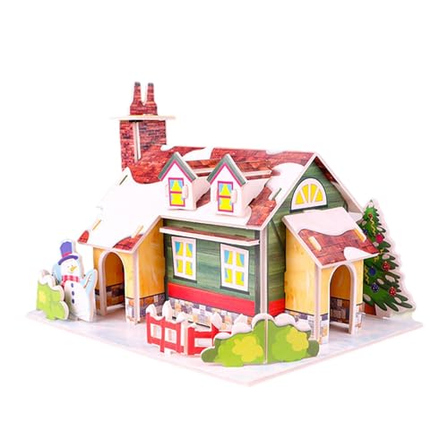 MagiDeal DIY-Weihnachtshäuser, Weihnachts-Bastelhäuser-Sets, Aktivitäten, Mitbringsel, handgefertigte Dekoration, 3D-Puzzle Jungen, M Haus von MagiDeal